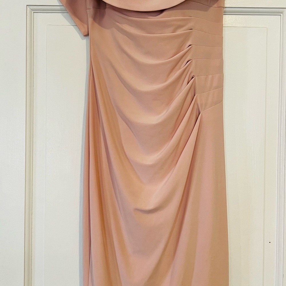 Xscape Strapless Dress in Blush Pink